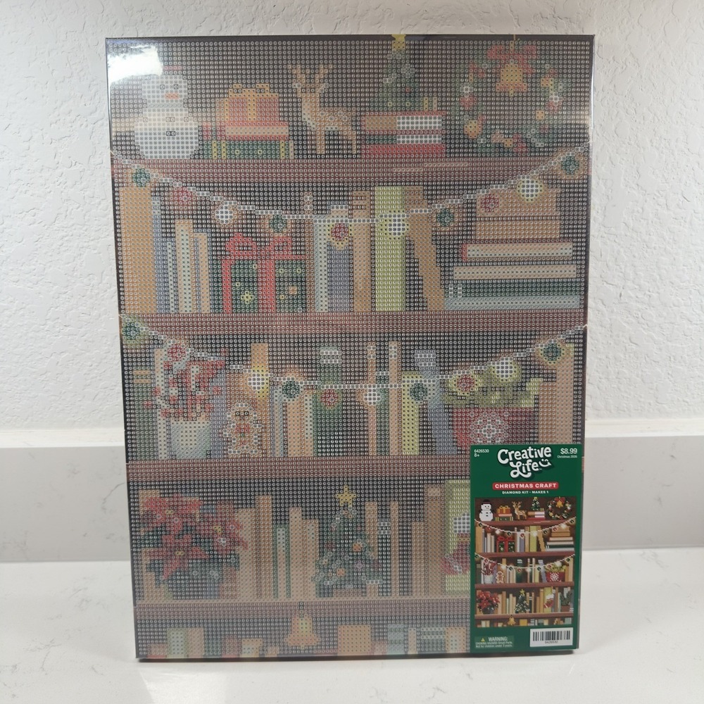 Hobby Lobby 2026 Christmas Bookshelf Diamond Painting Art Craft Kit VIRAL New